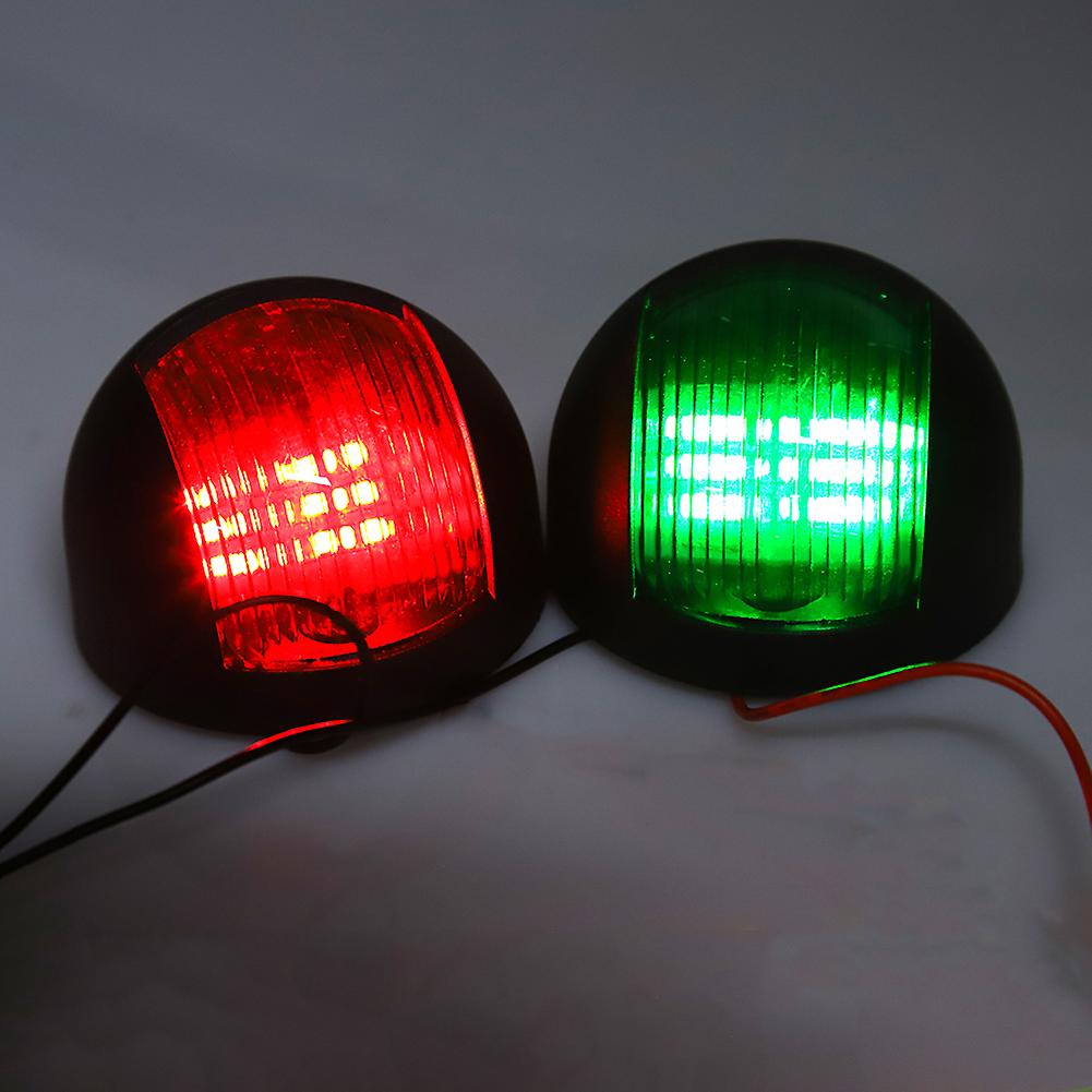 2Pcs Waterproof LED Boat Navigation Lights Red Green 12V 24V