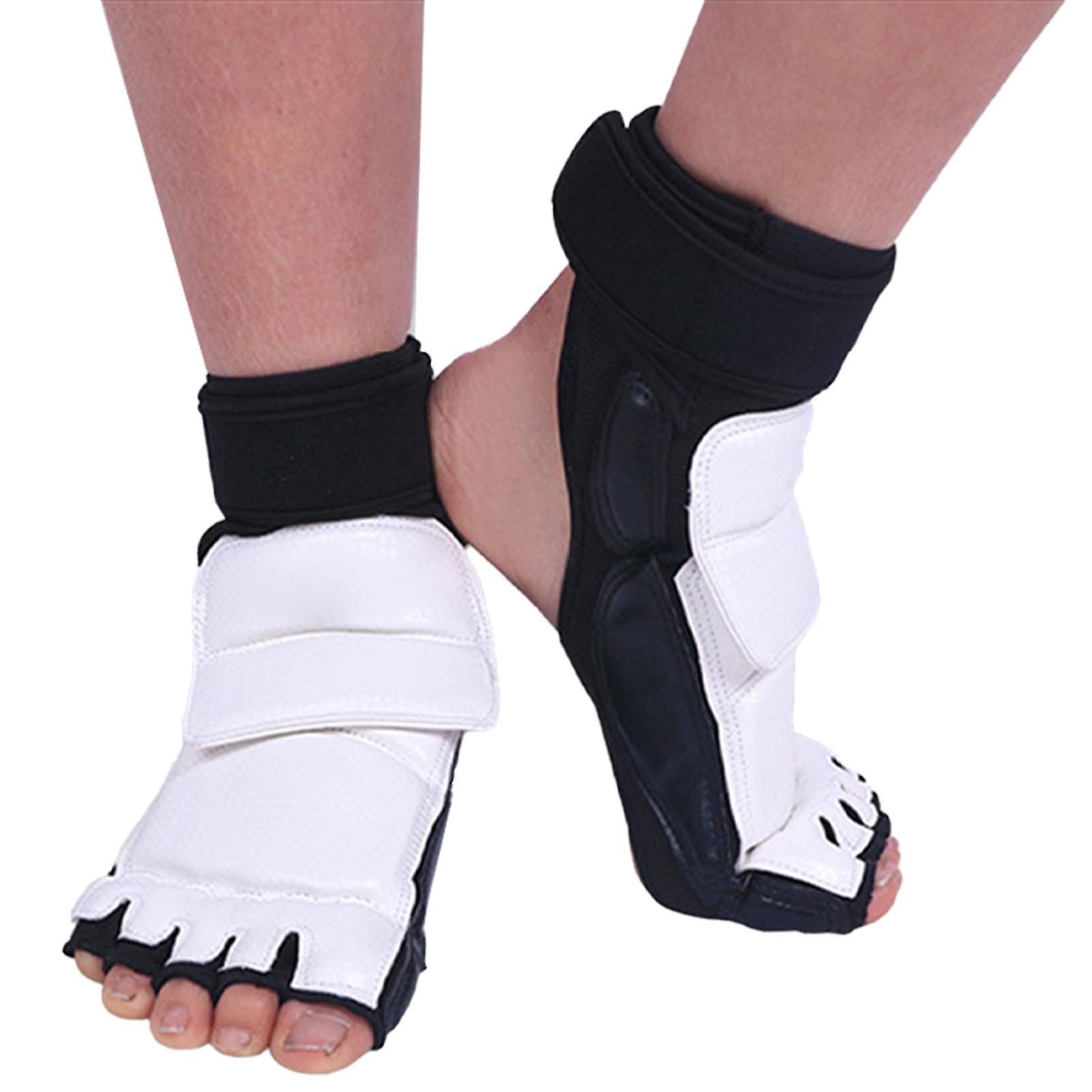 Taekwondo Foot Protector Double Fixation Elastic Cloth Surrounding Design Comfortable Taekwondo Foot Gear for Kids Foot Protector XL
