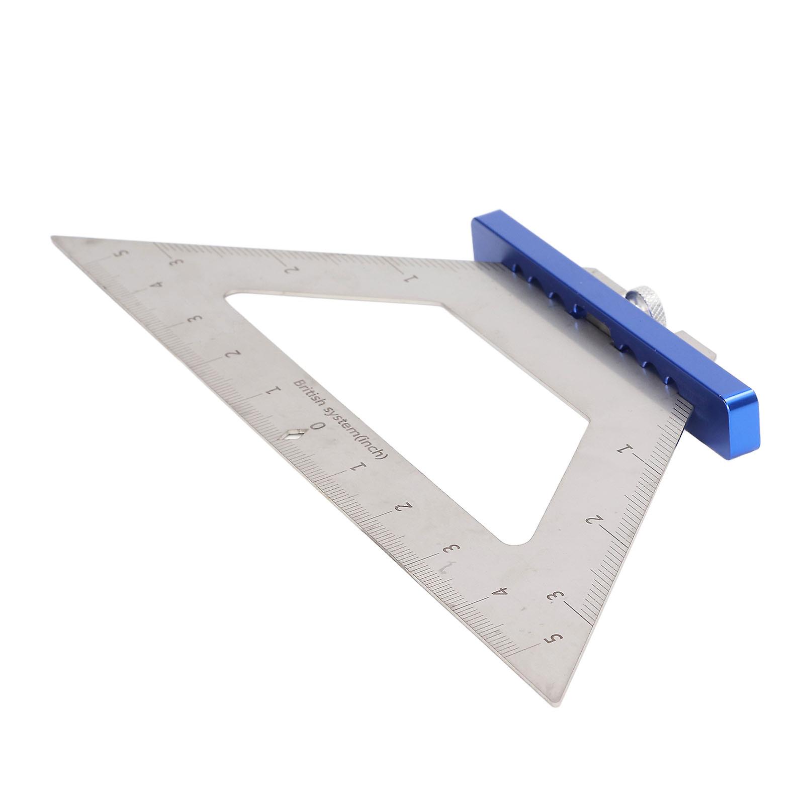 Woodworking Triangle Ruler Carpenter Square 140mm Dual Scale Measuring Scribing Tool Blue