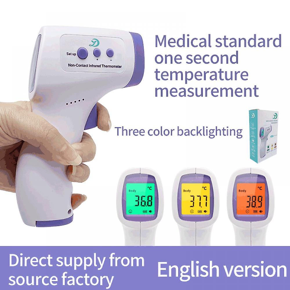 Berührungsloses digitales Infrarot-Stirnthermometer für Babys und Erwachsene, schwarz, englische Version