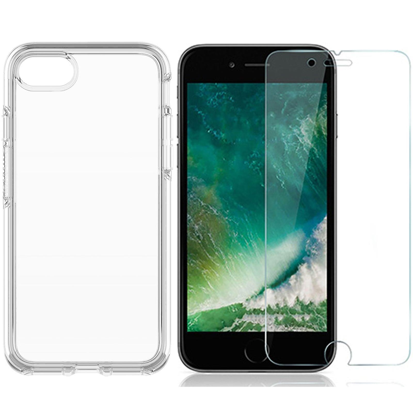 Apple Iphone 7 Plus Tpu Clear Case Cover And 4h Anti-scratch Front Screen Protector