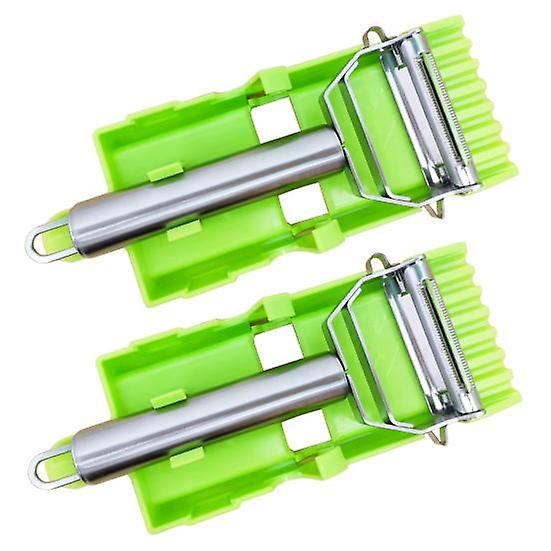 2Pcs Edelstahlschäler Einfache Reinigung Vielseitiger Slicer Shredder Reiben Zeitsparendes Küchengerät für Obst, Gemüse, Karotten, Kartoffeln