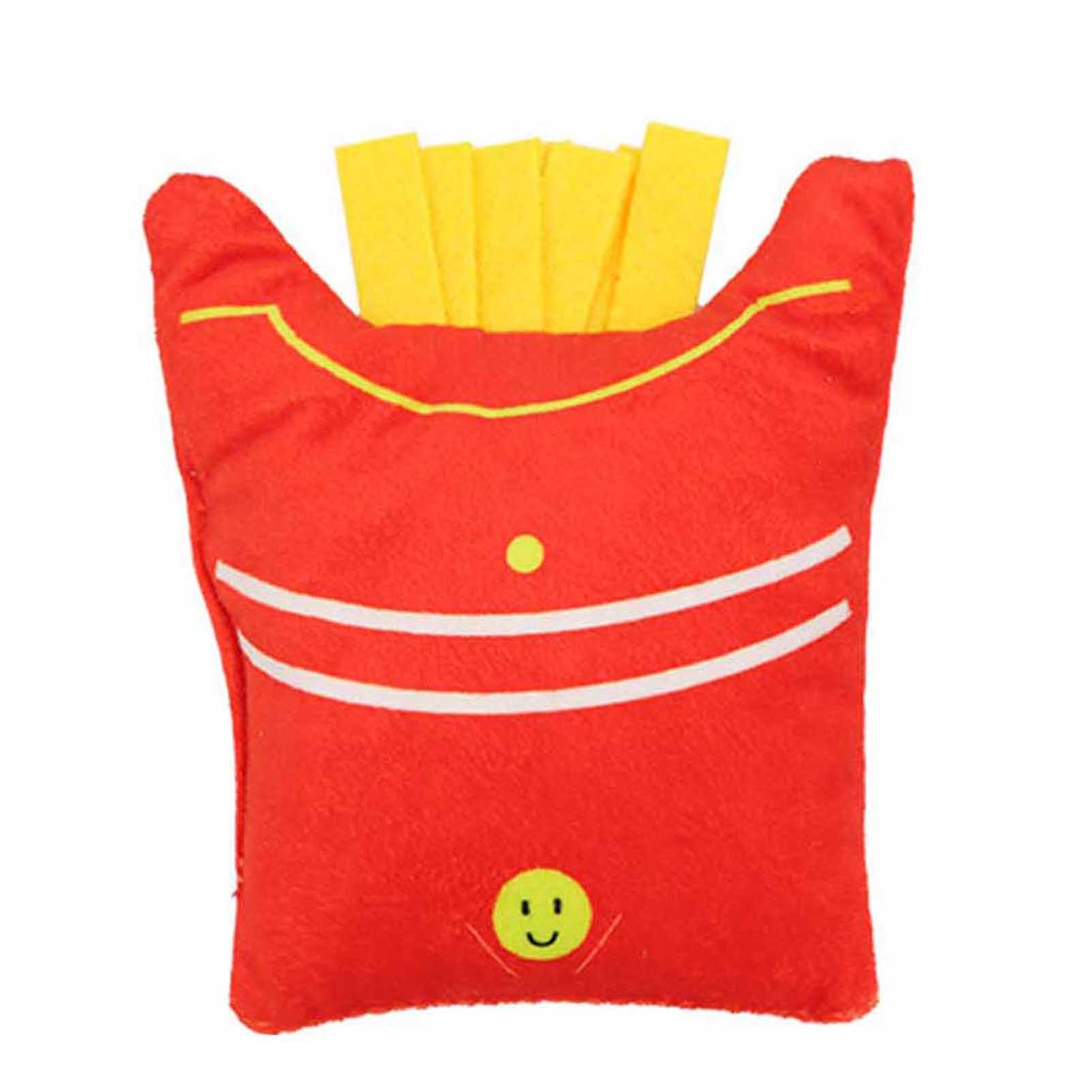 Interactive Plush Dog Chew Toys with Creative Cola/French Fries/Pizza Shape for Aggressive Chewers Large Breed