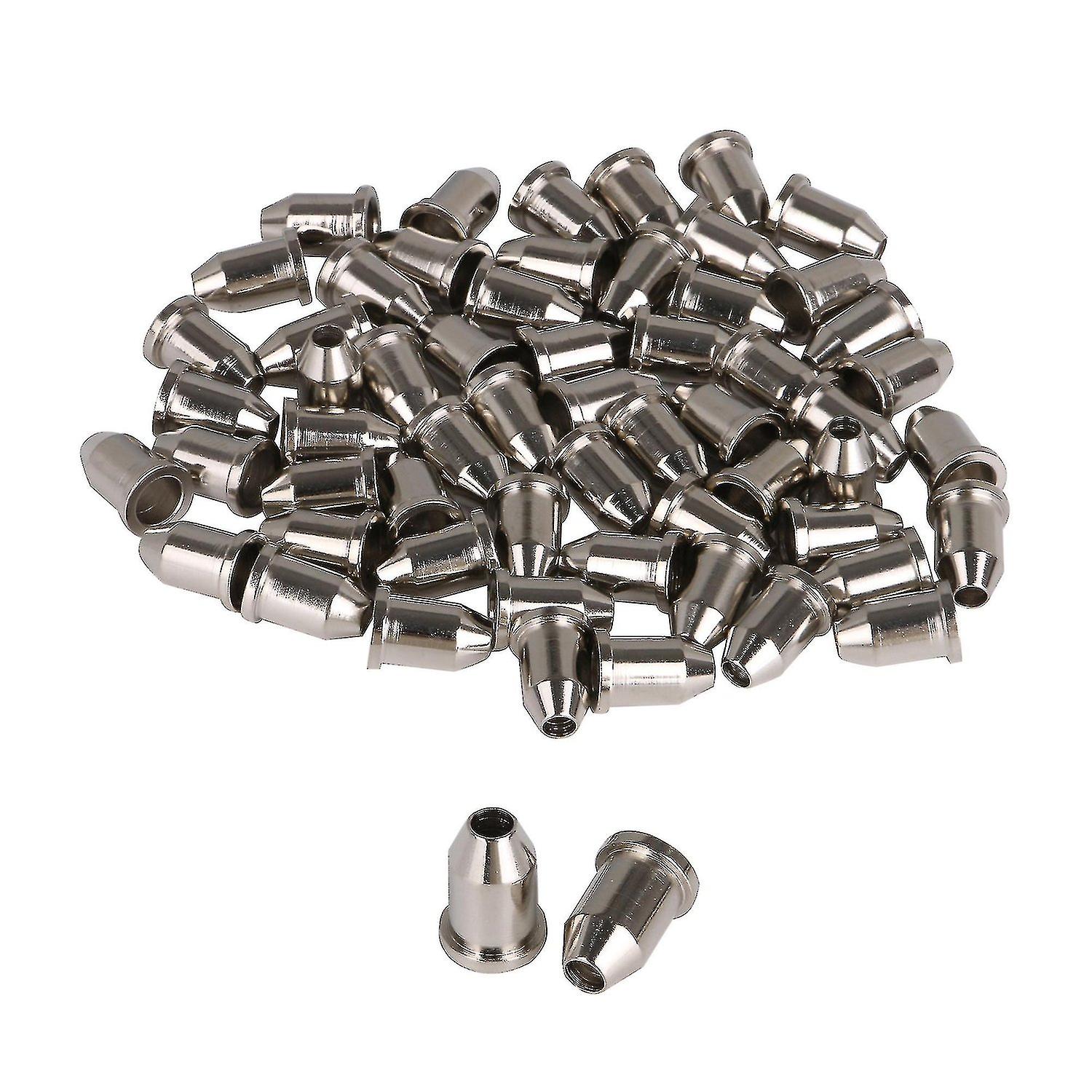 New 60x Chrome Guitar String Mounting Ferrules Replacement Metal 4x11.3x8mm