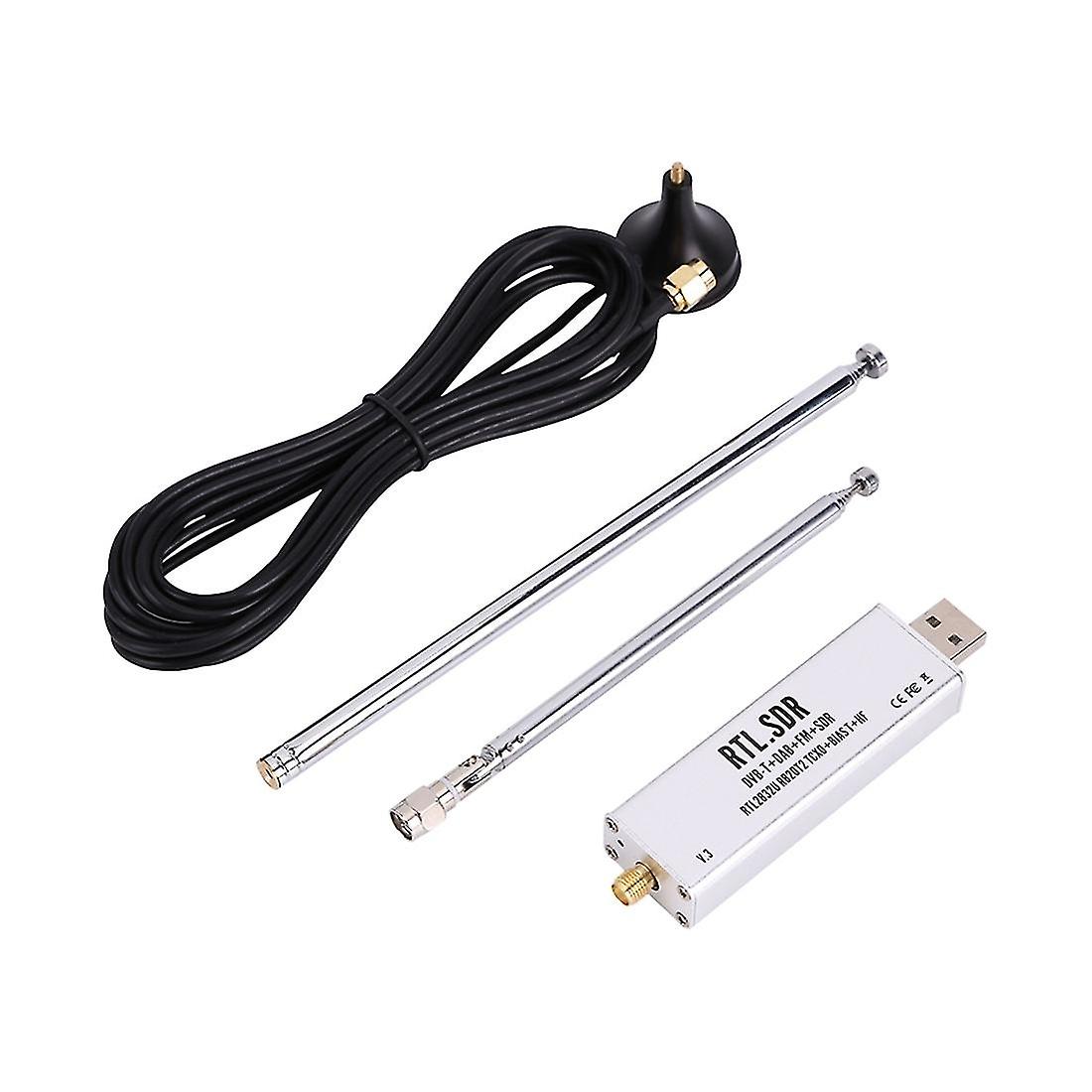 RTL SDR Receiver V3 RTL2832U 0.1MHz-1.7GHz TCXO Receiver with Antenna