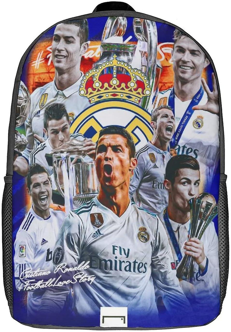 حقيبة ظهر GENBAK للأطفال حقيبة ظهر مدرسة رونالدو 3D حقيبة مدرسية نجمة كرة القدم حقيبة ظهر مدرسية للأطفال حقائب مدرسية حقيبة ظهر عصرية مع حقائب كتب الجيب