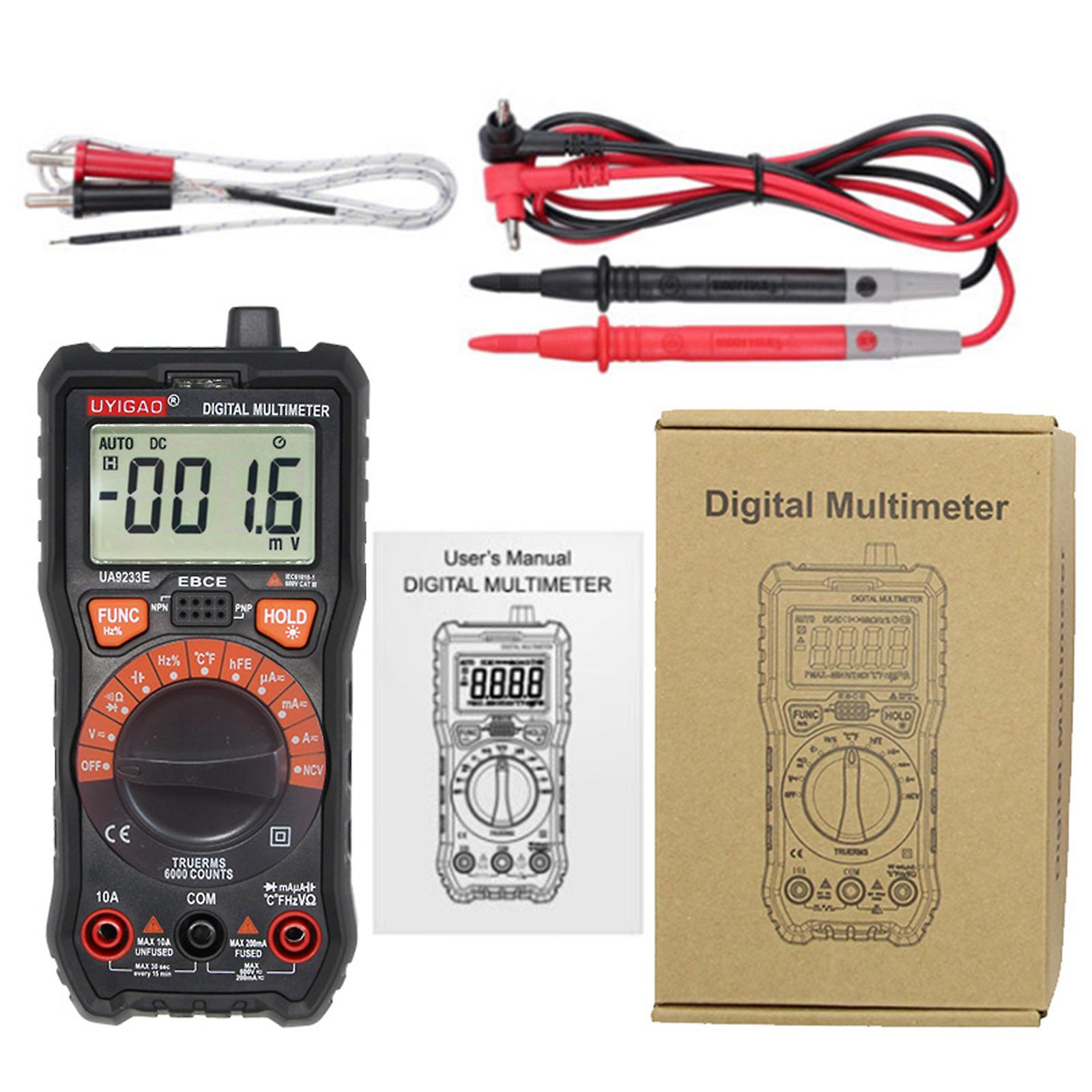 Portable Multimeter TRMS 6000 Counts Electrical Voltmeter Tester Ohmmeter