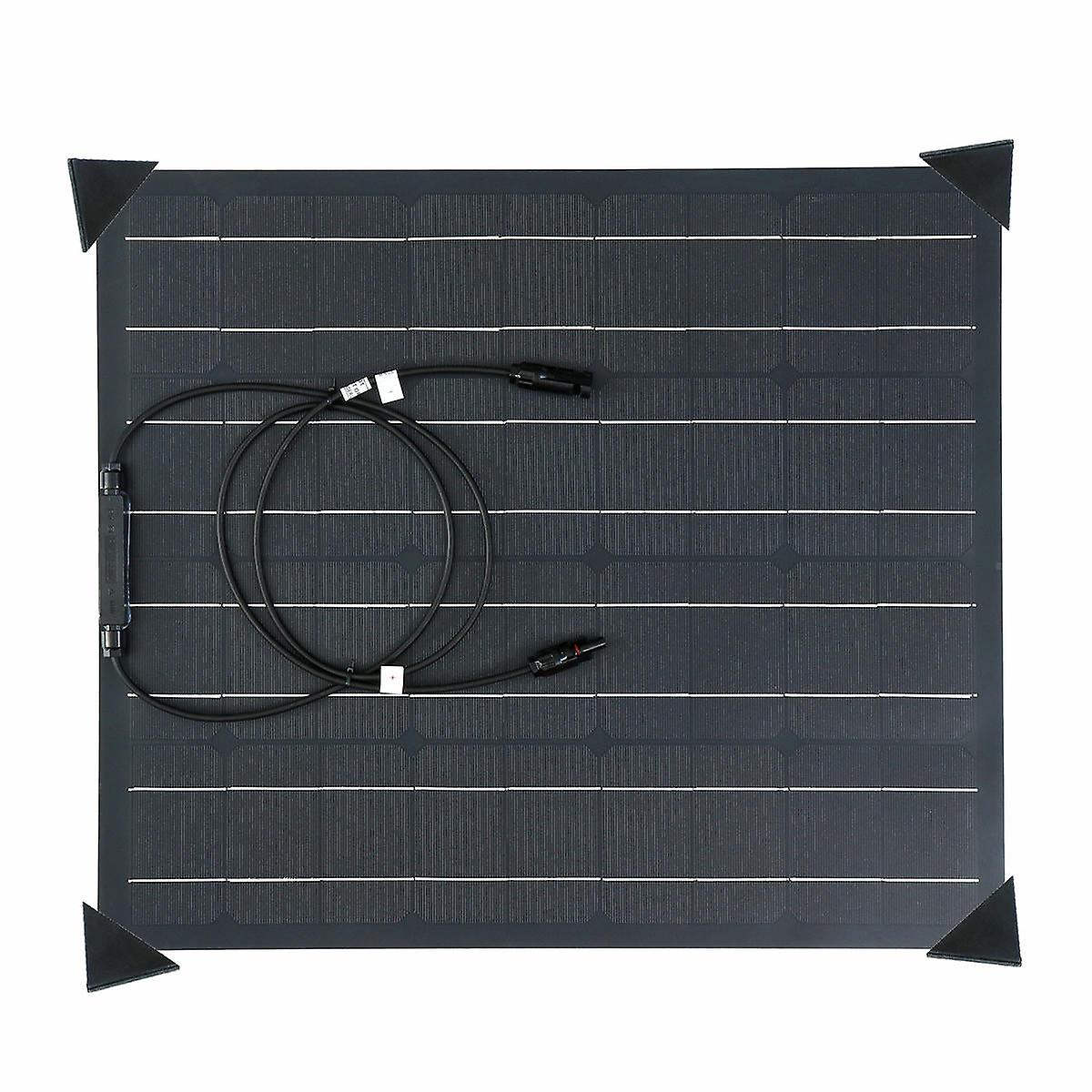 GreenZech 50W Solar Panel Matte Texture Field Vehicles Emergency Charger With 4 Protective Corners