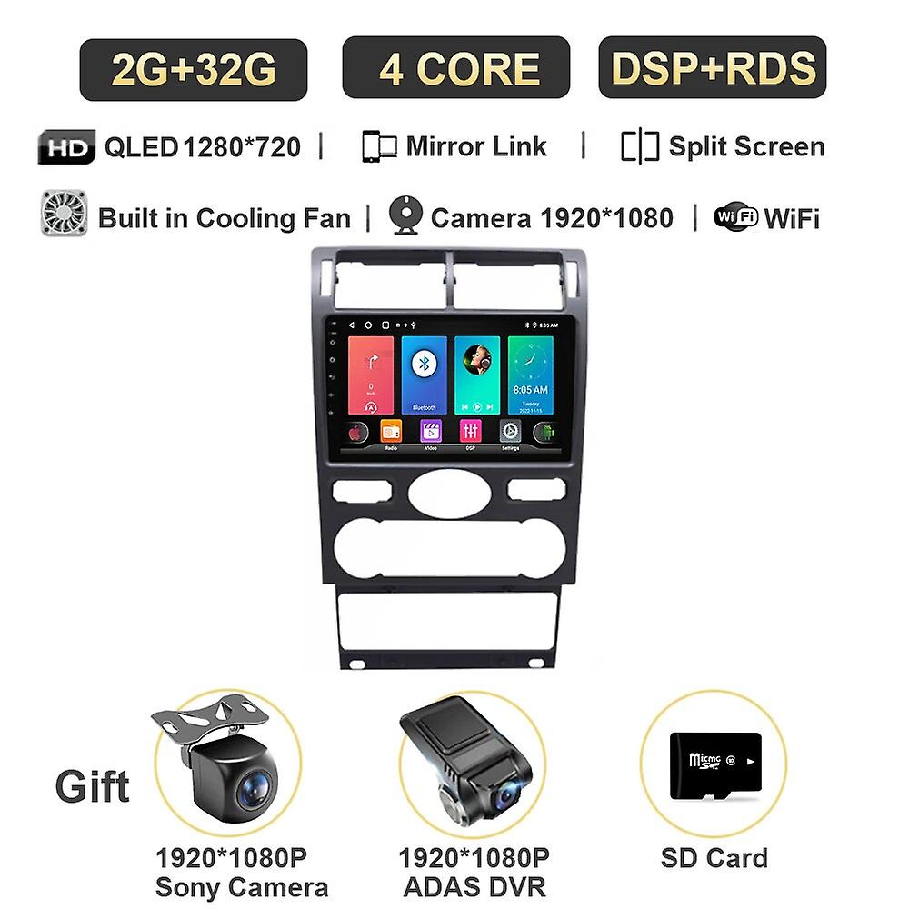Autoradio Android13 Per Ford Mondeo 3 2004 - 2007 Multimedia Carplay Video Player Navigazione Qled Gps Wifi 4g Dsp No 2din Bt