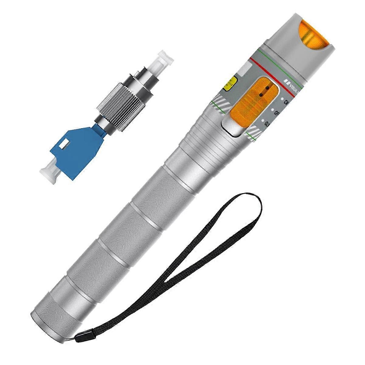 50mW Fiber Visual Fault Locator, 50KM Range VFL with FC Male to LC Female Adapter, Red Light Pen for Network Cable Test