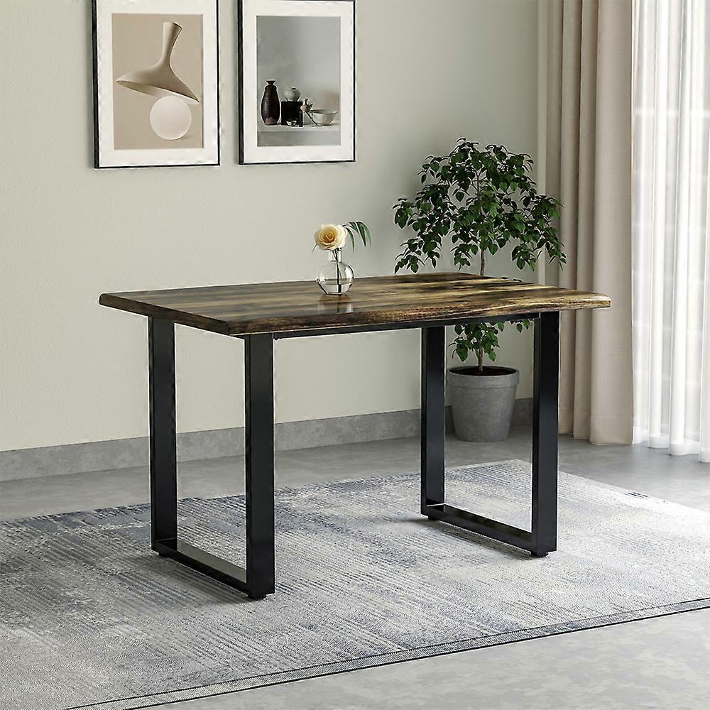 Dining Table 4-Seater Rustic Solid Wood Rectangle Table 120x80x77CM