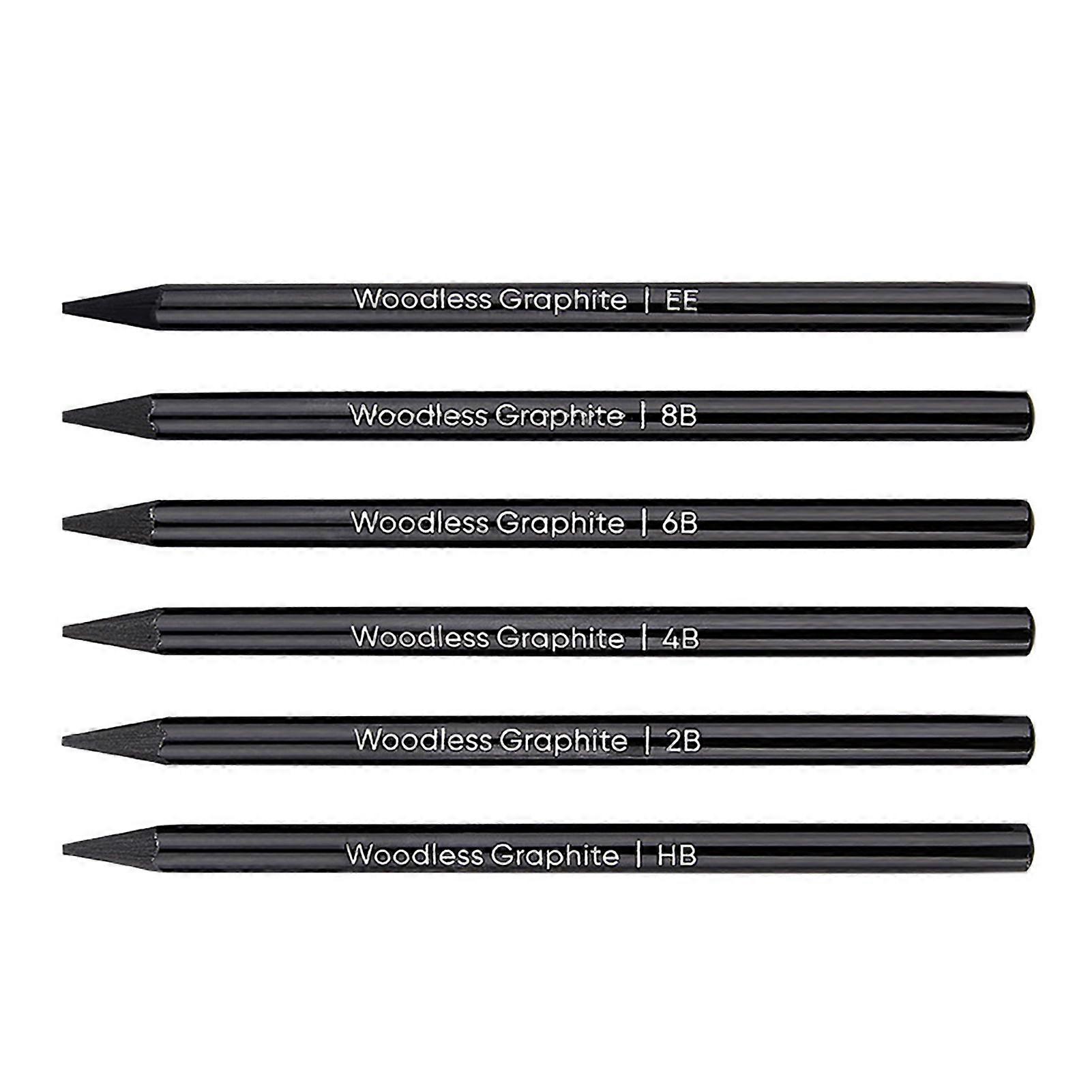 6pcs Graphite Pencil Set Professional High Colorization Graphite Pencils for Shading Blending Detailing 