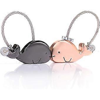Sweet Kissing Whale Koppels Sleutelhangers Gepersonaliseerde Sleutelhanger Verjaardagscadeaus