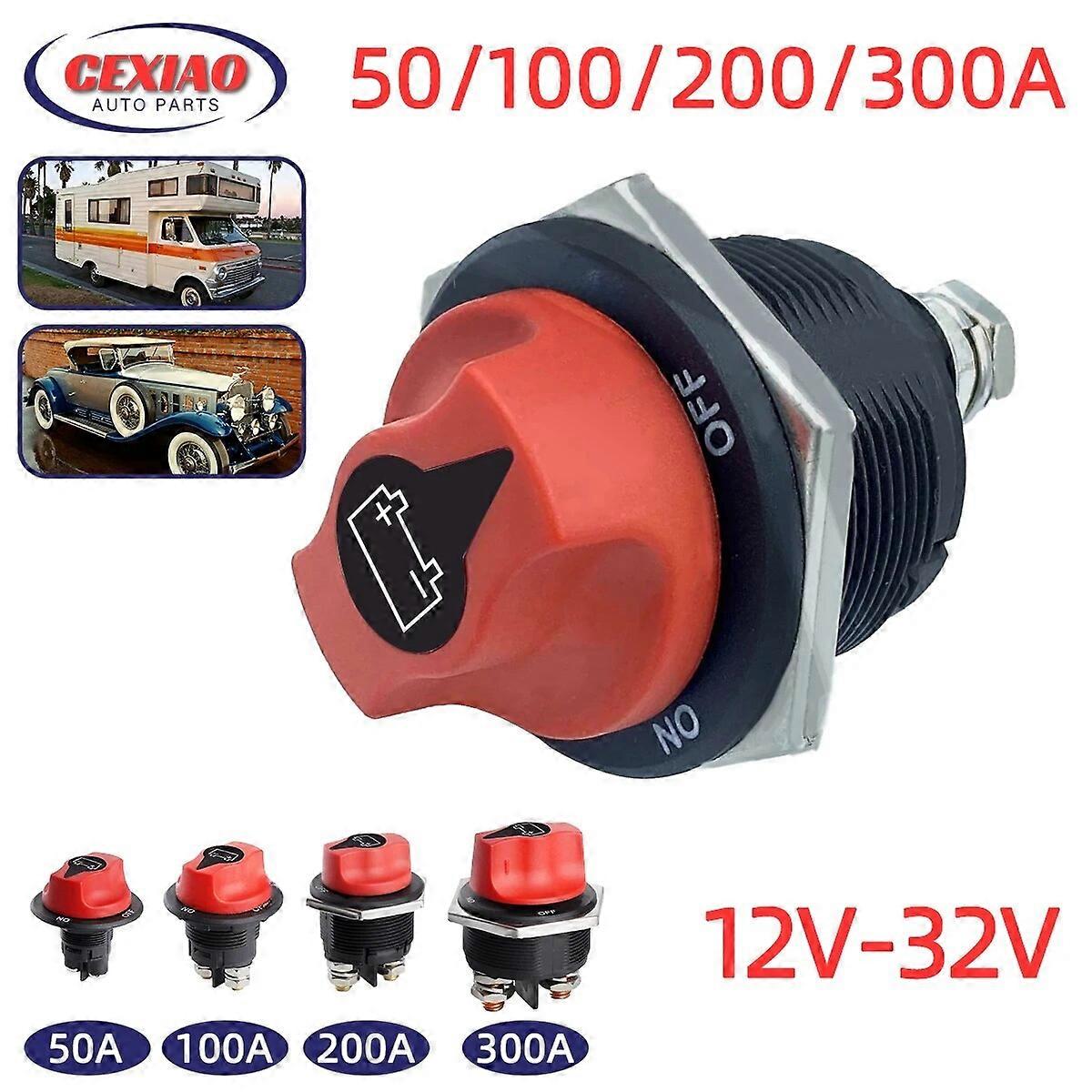 DC 12V 24V Car Battery Disconnect Switch Cut the Power 50A 100A 200A 300ACut Off Rally Switch For Car Motorcycle Truck Boat FN9U5167