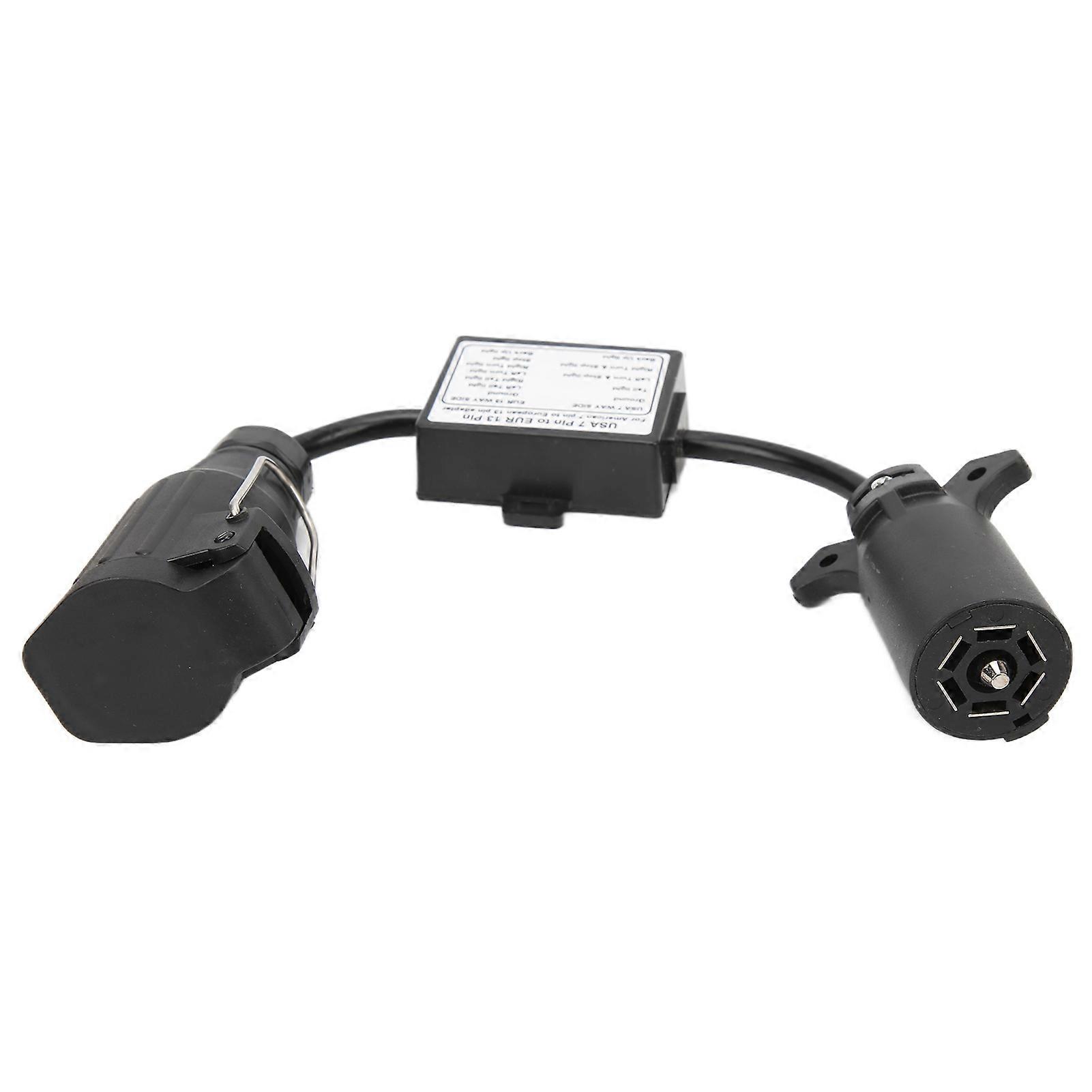 Plastic Car Connector US Vehicle 7 Way Blade Connector to European 13 Pin Round Connctor for Car and Truck NO.90381