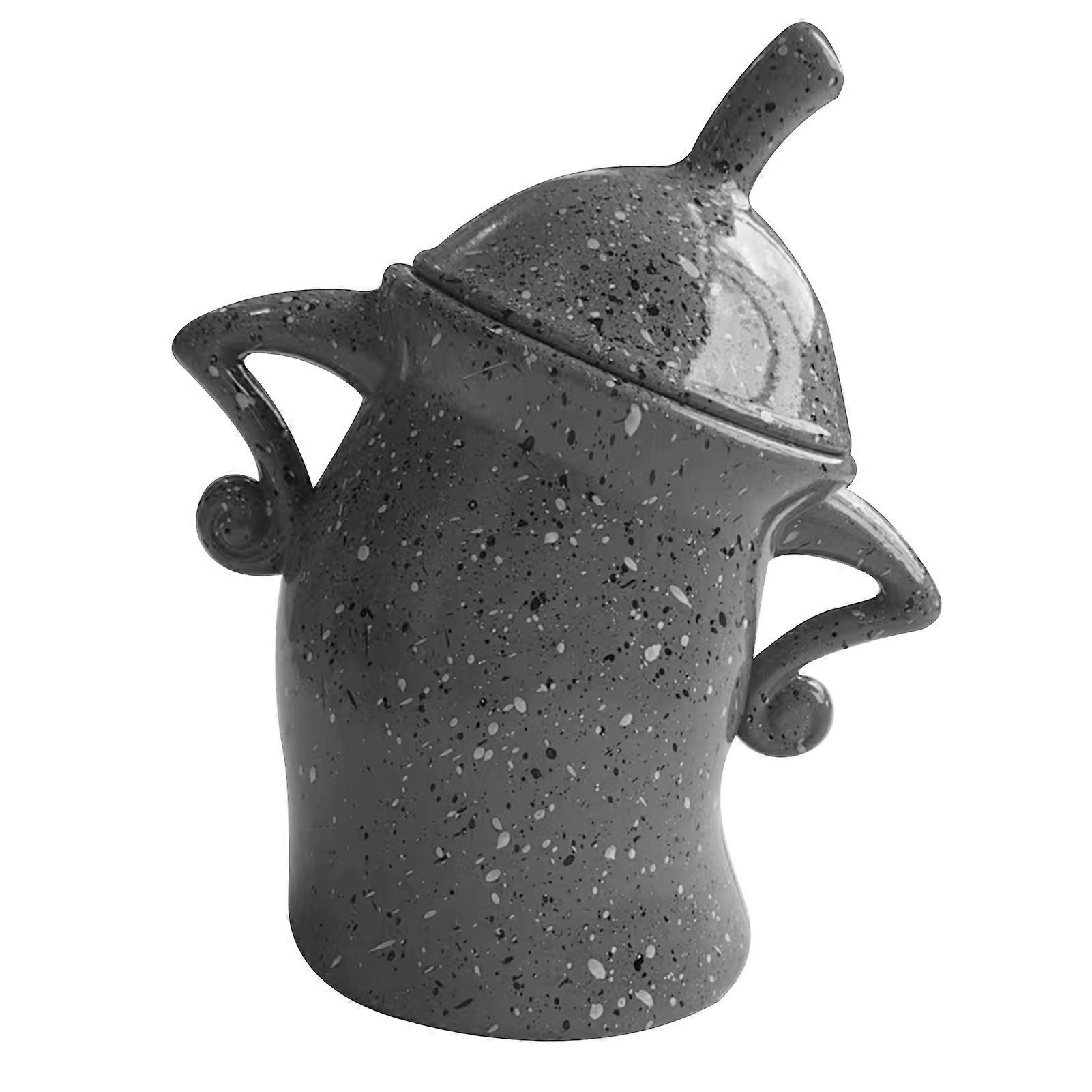 Canister with Attitude Drop Resistant PVC Durability Food Canisters with Lids Desktop Cup Ornament for Halloween Grey NO.7398