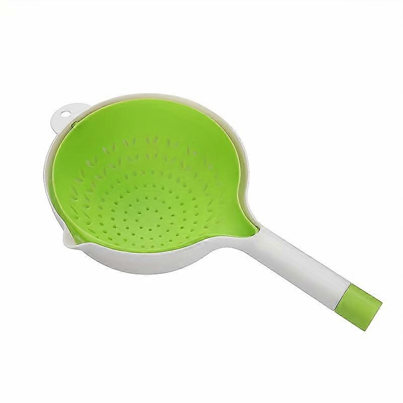 Rolling Colander, Kitchen Strainer With Handle, Plastic Food Strainer Filter, Washing Vegetables Basket, Double-Layer Fruits Colander, Vegetable Washi