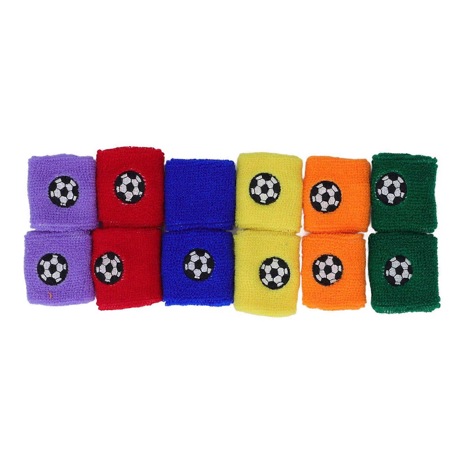 12pcs Sports Wristbands Moisture Wicking Skidproof Breathable Soft Wrist Sweat Bands for Kids Soccer Baseball NO.8794