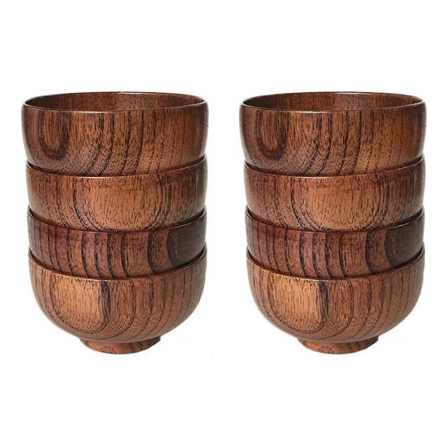 Jujube Wood Bowl Diâmetro 4,5 Polegadas Por 2-5/8 Polegadas (médio)4 Pacotes