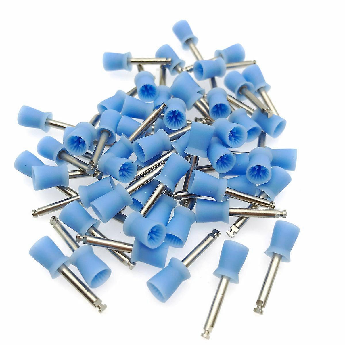 100Pcs Dental Polishing Polish Prophy Cup Brush Blue Color Latch Type