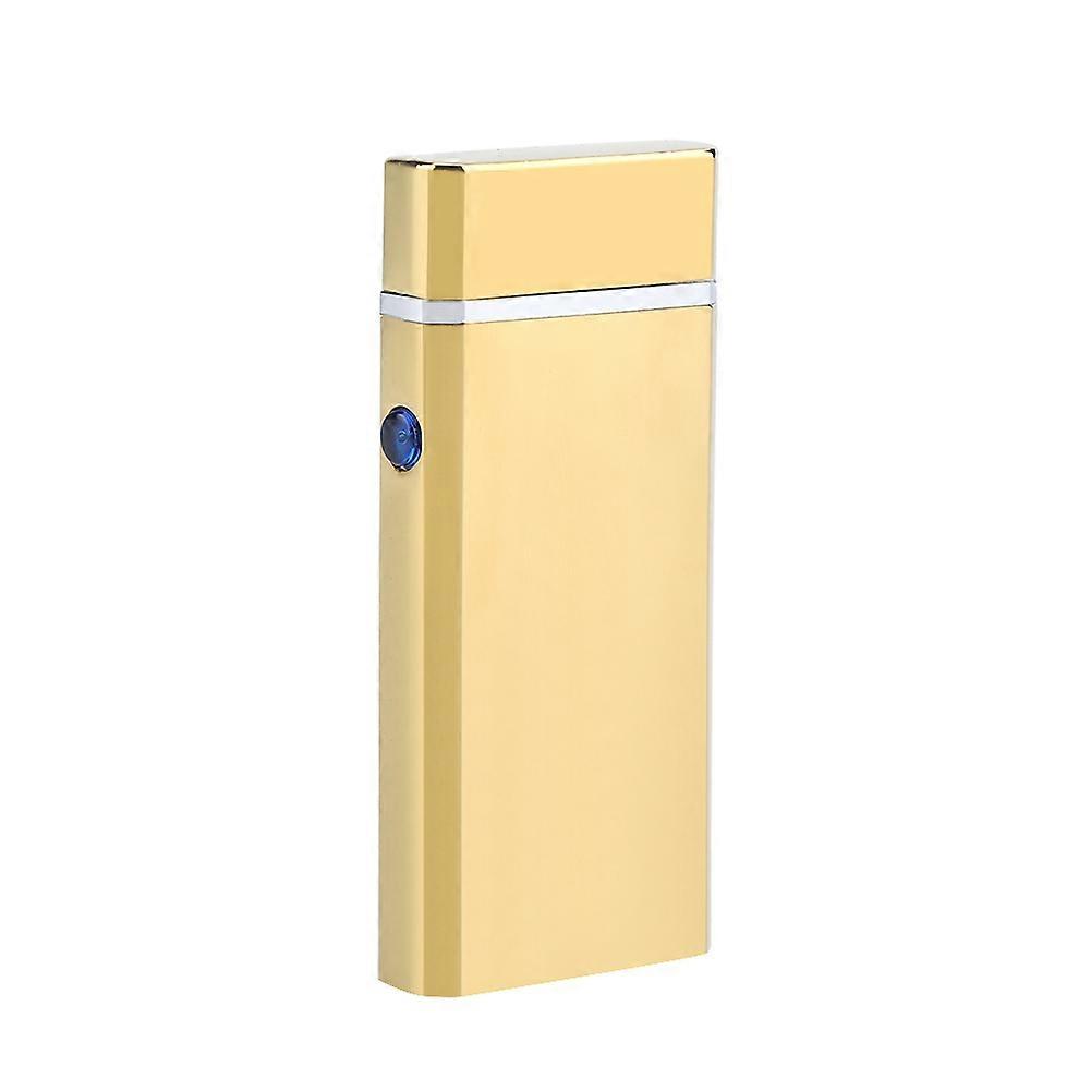 USB Rechargeable Windeedproof Portable Electric Dual Arc Cigarette Lighter Gold