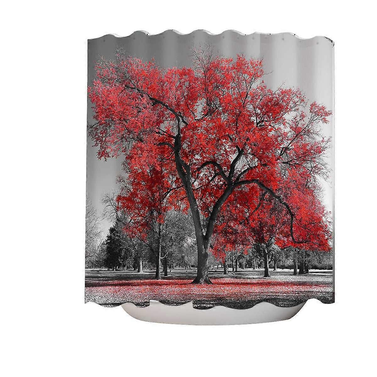 Autumn Red Tree Shower Curtain
