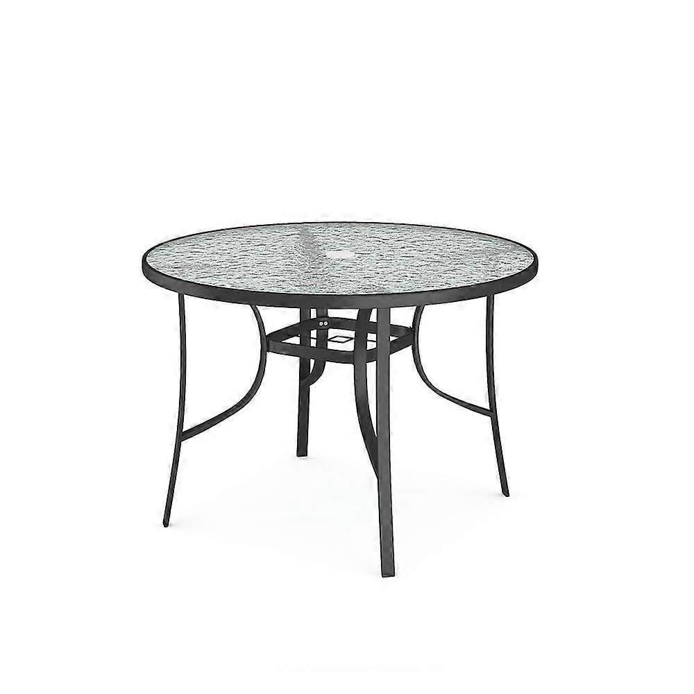 105Cm Outdoor Round Glass Dining Table