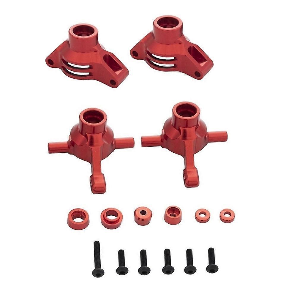 Aluminiumlegierung Vorderer Hinterer Achsschenkelarm Lenkbecher Aufrechter Nabenträger für 1/10 RC Auto TT02 TT-02 Teile, Rot