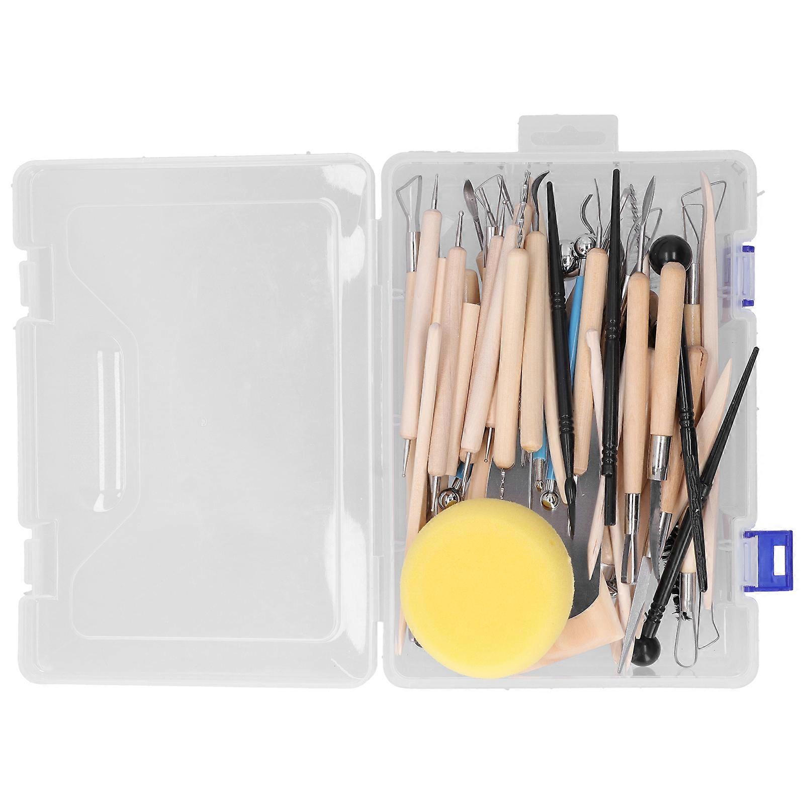 57Pcs Pottery Tools Set Multi Function Clay Sculpting Carving Trimming Knife Boxed
