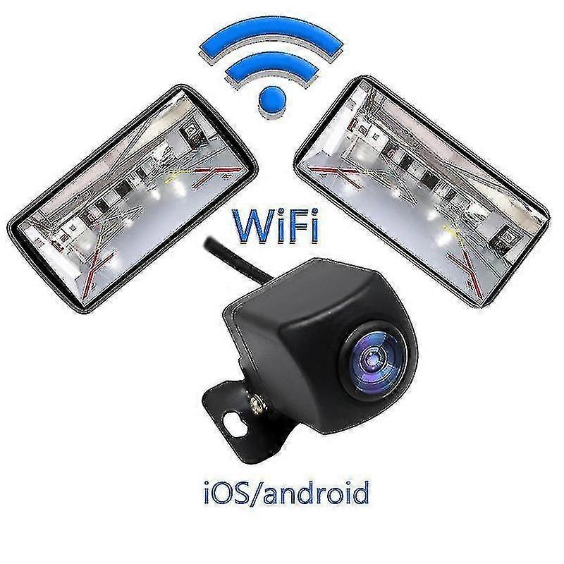 WiFi ワイヤレスカーリバースリアビューラージ広角スターライトナイトビジョン右ブラインドエリアキャマー