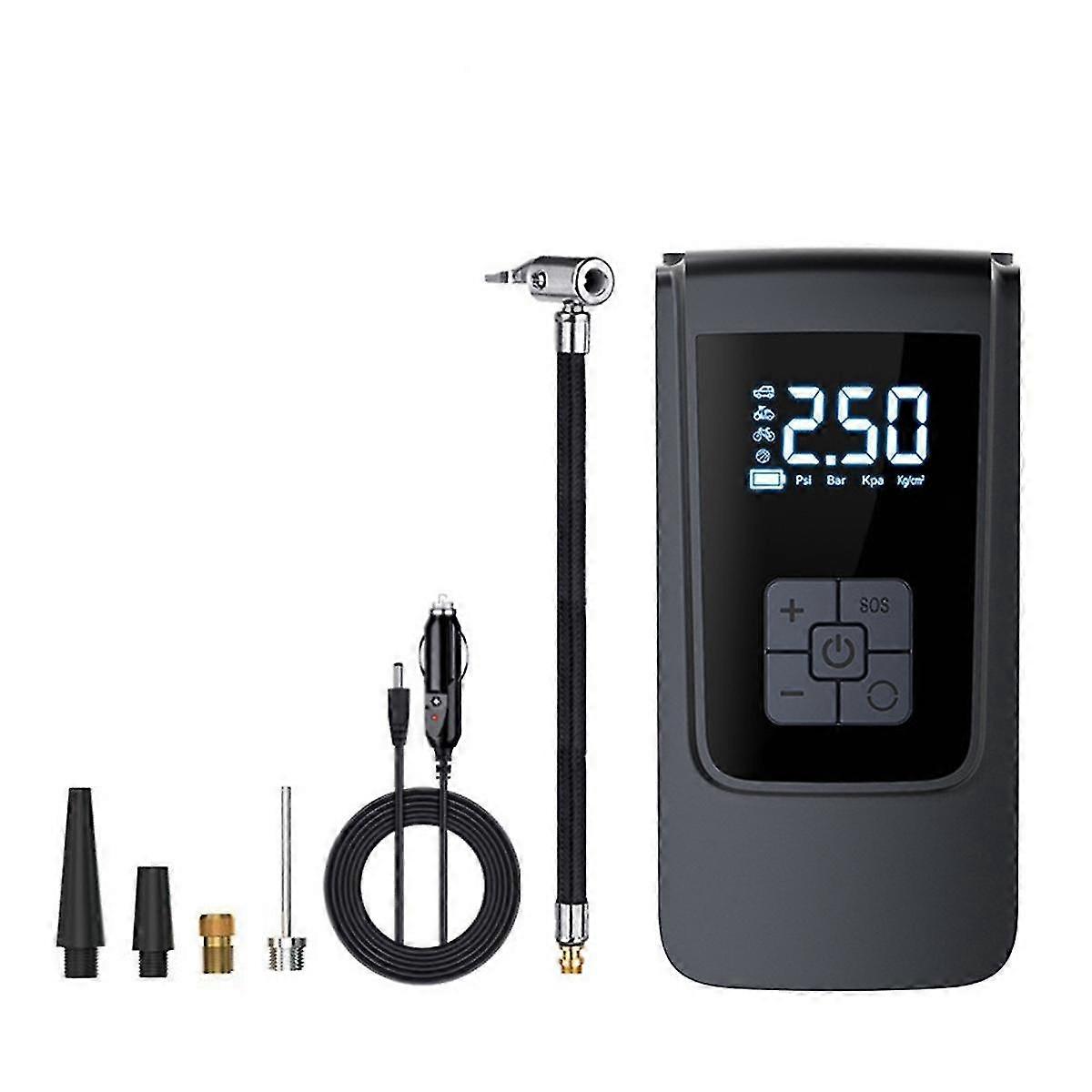 Digital Display Air Compressor Tire Inflator Cordless for Car Bicycle Tire Air Pump Portable Inflation Pump B