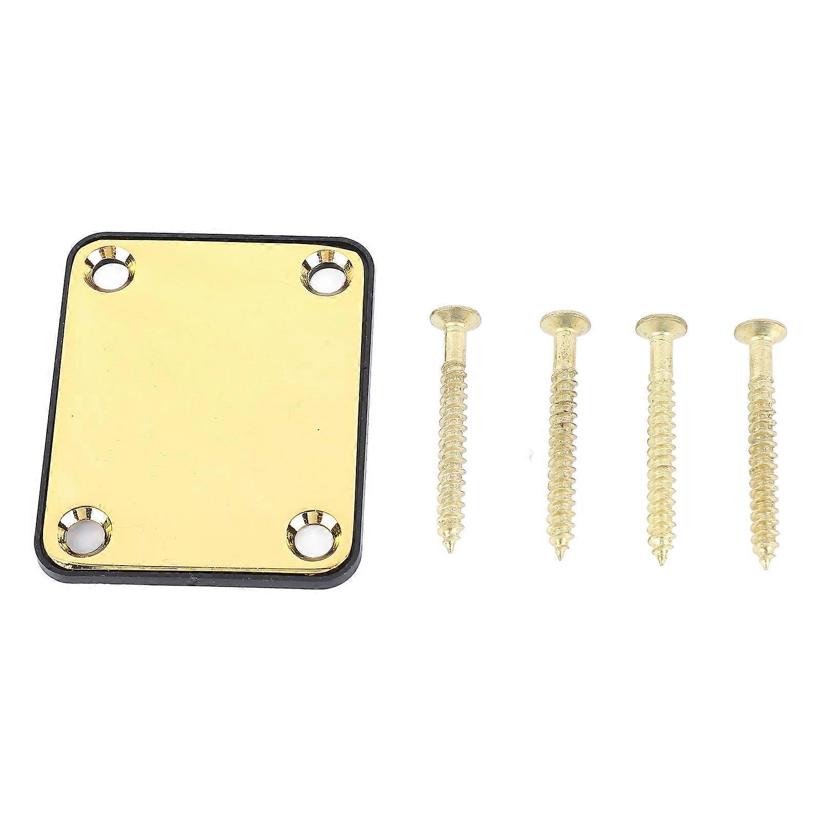 Halsplatta för elgitarr i metall Halsförstärkning för gitarr Skyddsplatta för ersättning Guld