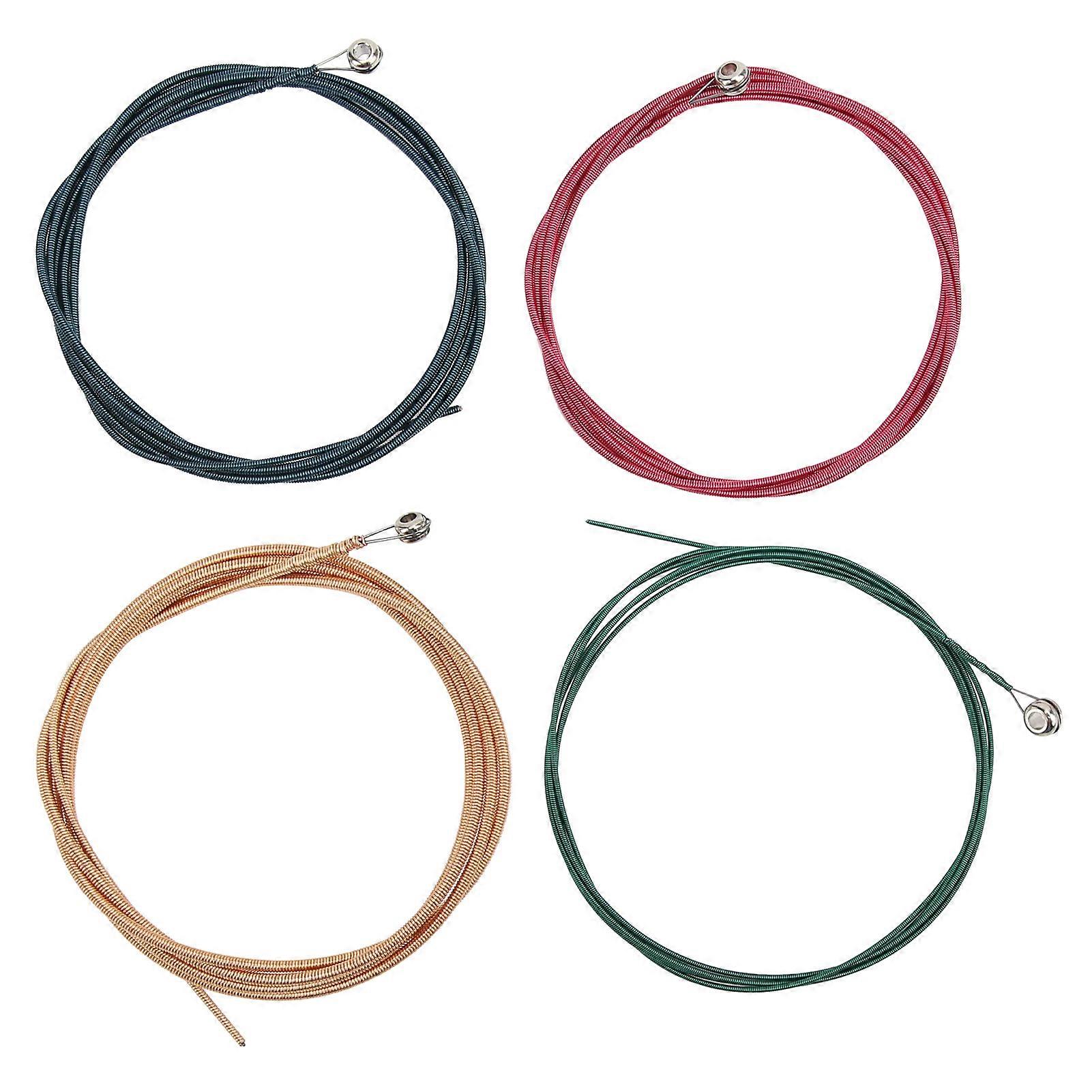 1 Set of 4 Guitar Strings with Ball End Metal Replacement for Acoustic Folk Electric BassColorful Light
