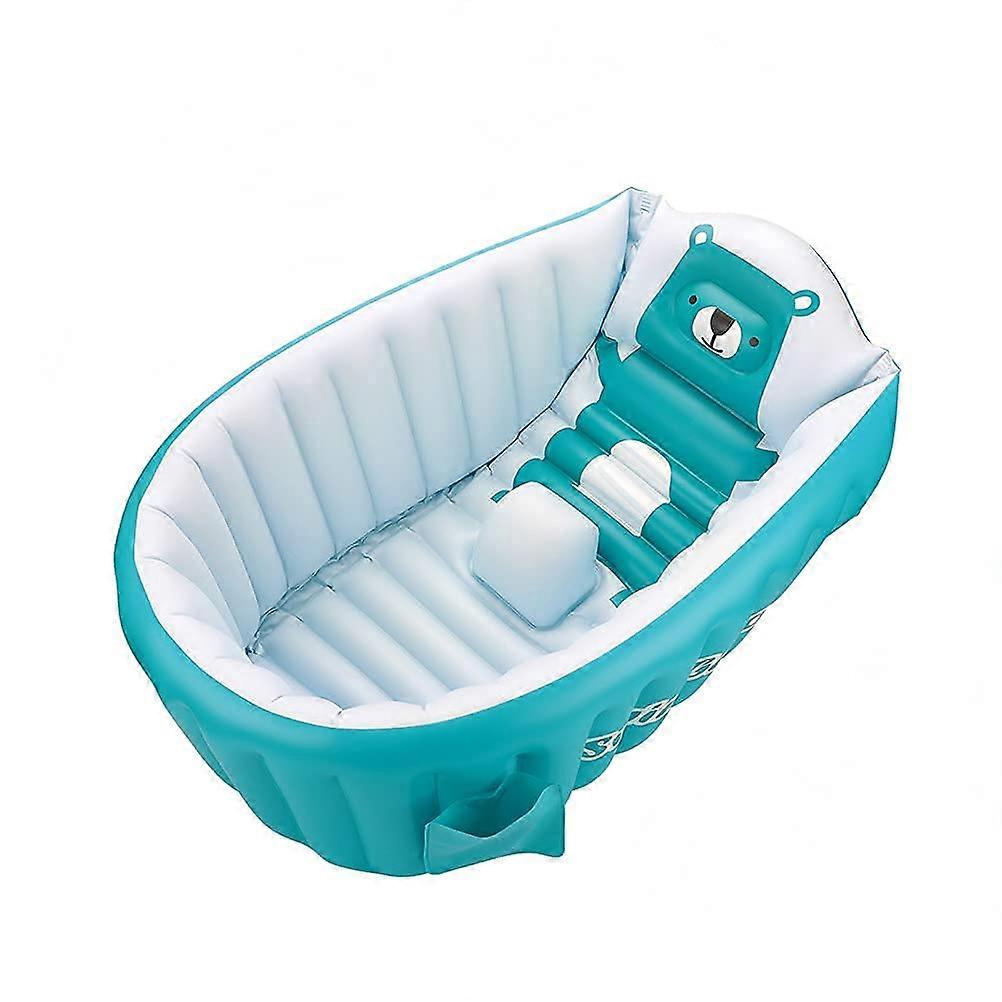 Småbarn Uppblåsbar Halkfri Badkar Bärbar Resestol Badning Spädbarnspool (Blå)