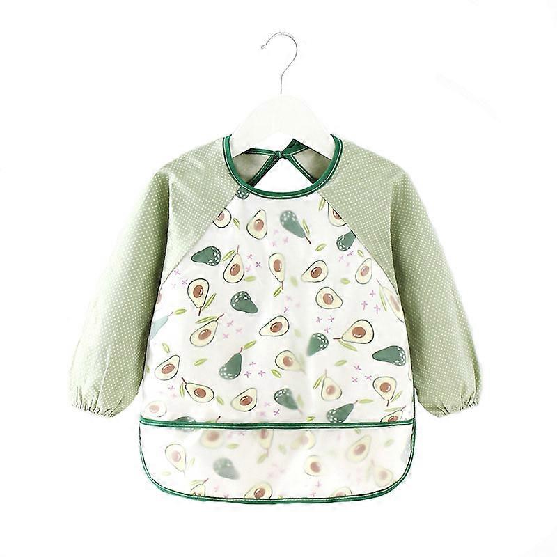 Babyschürze Wasserdichte Langarm-Lätzchenfütterung Smockavocado, 90CM