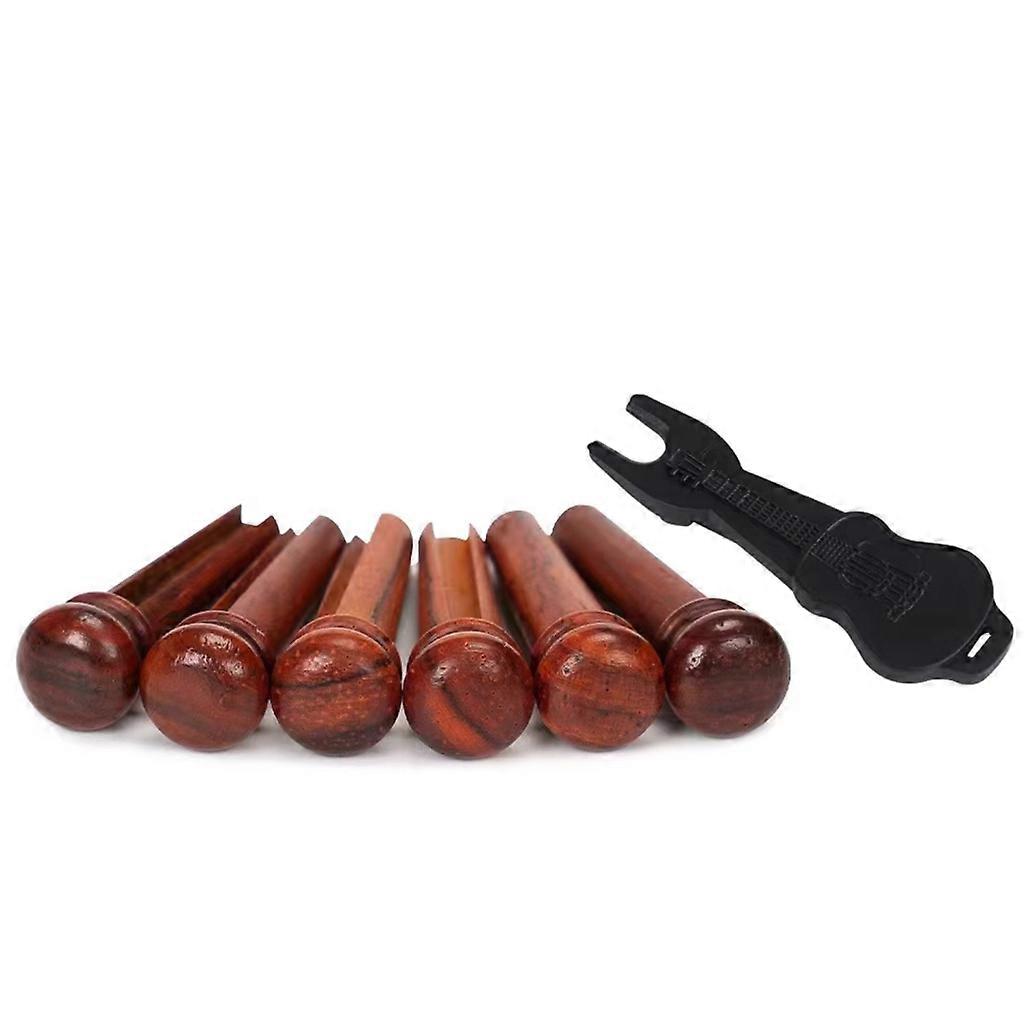 1 Set Cocobolo Wood Bridge Pins Guitar Strings Fixed Cones for Guitar Strings