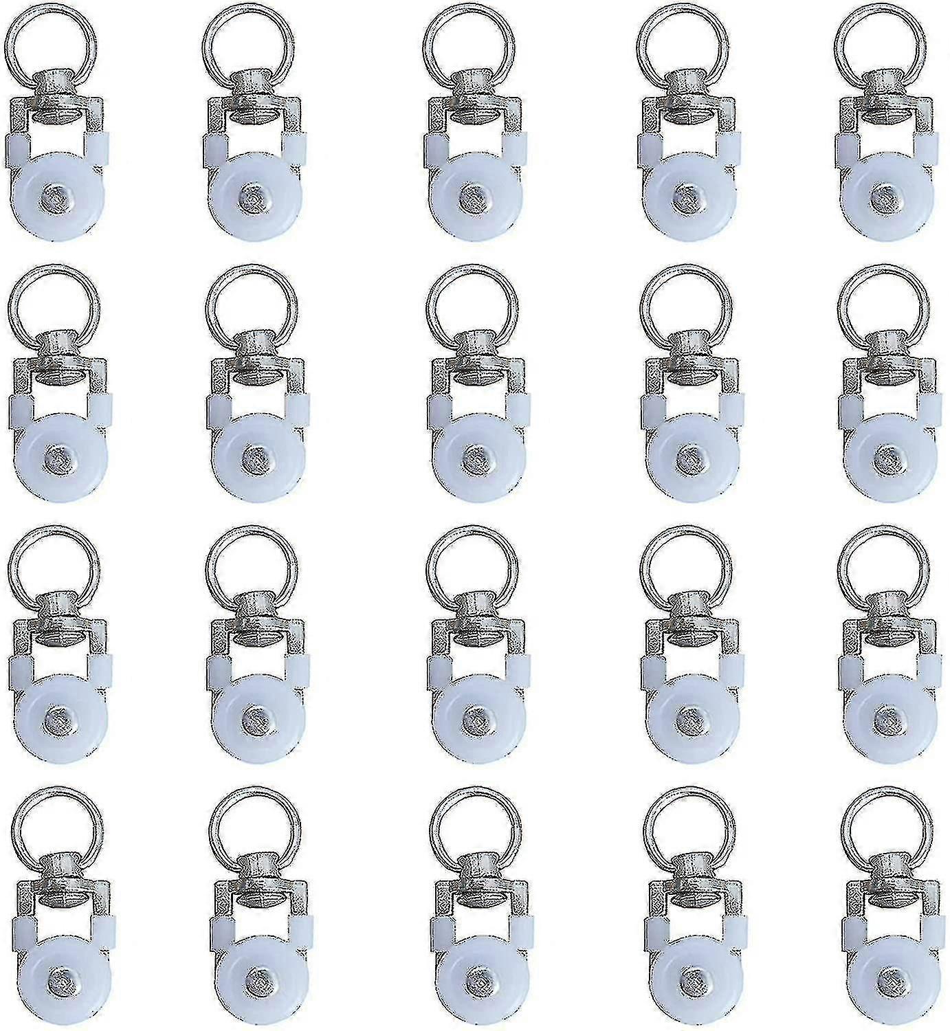 20pcs Silent Curtain Track Rollers with Sliders for Window Treatment
