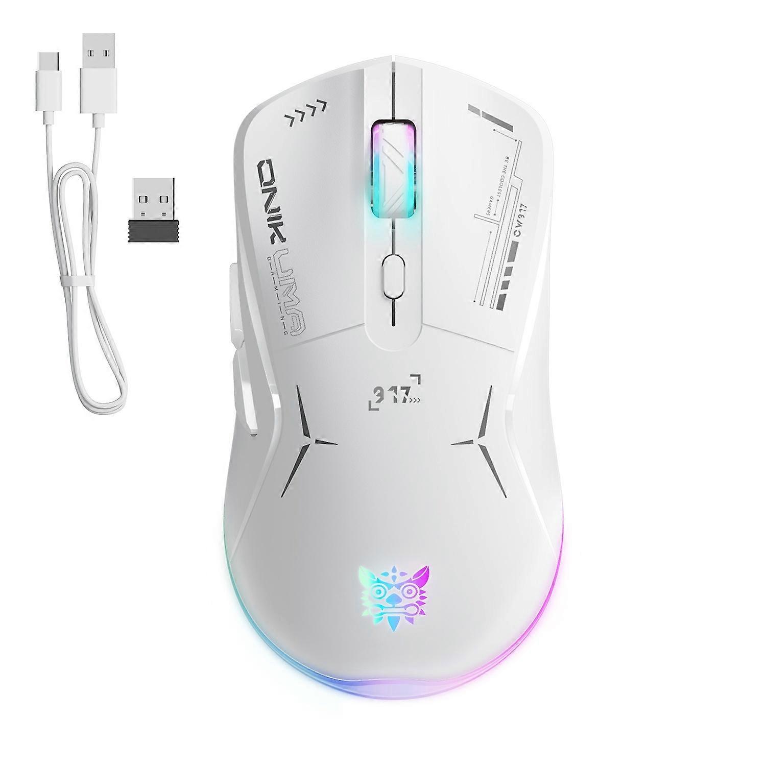 Dual Mode Wired + 2.4GHz Wireless Mouse CW917 (White)