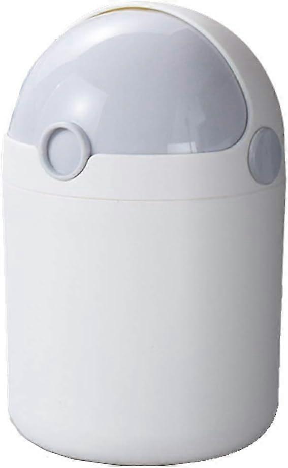 Mini Table Bin, Small Office Bin, Pretty Office Bin with Lid (Gray)