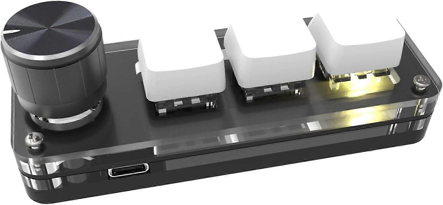 Small 3 Keys Keypad Mechanical Gaming Keyboard, Custom Knob Keyboard Copy Paste Programming Mini Mechanical Keyboard