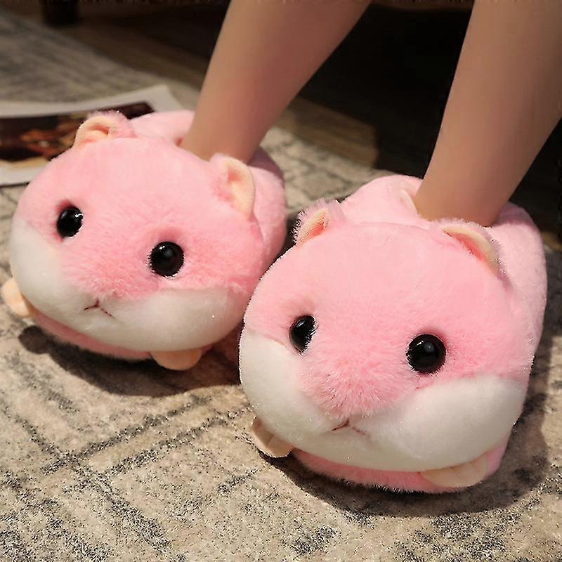 Rabbit/hamster/dog Shaped Plush Slippers Creative Wrapping Fuzzy Warm Lined Winter Drag Shoes For Adults Indoors 35-41cm New