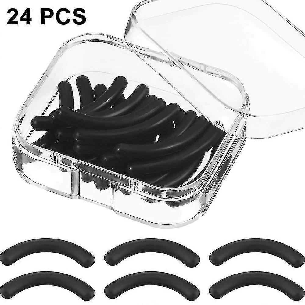 24 Pieces Curler Refills Eyelash Curler Refill Pads Silicone Rubber Curler Replacement Refills Pads For Universal Eyelash Curler With A Clear Storage