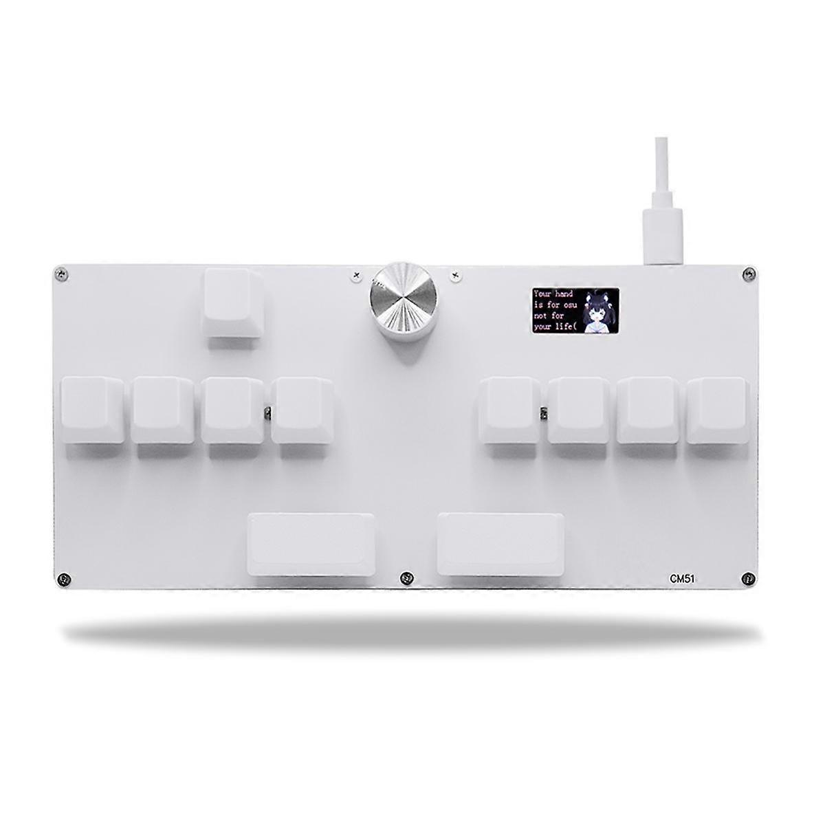 CM51 OSU Gaming Keyboard White Switch Rapid Trigger Magnetic Switches Keyboard with Knob Screen Copy Paste Shotcut White