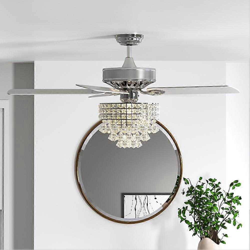 52 Inch Chrome LED Ceiling Fan With 5 Blades and Remote Control