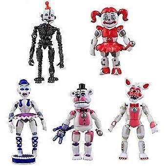 5Pcs / Sett fem netter på Freddy's Game FNAF Figur Funtime Freddy Foxy søster Plassering Lightening Bevegelige actionfigurer Gave Leker