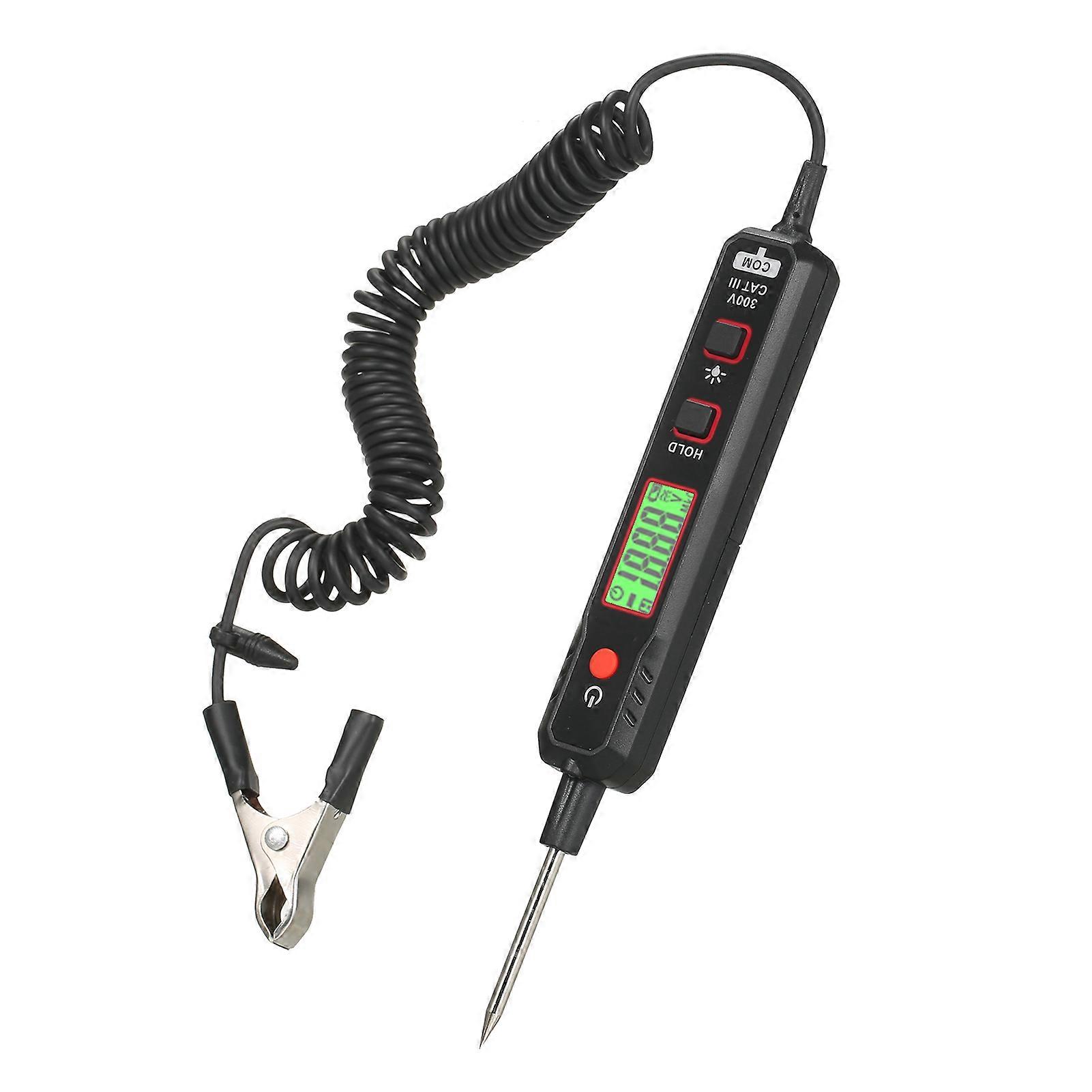 HABOTEST Rilevatore di tensione per auto Tester per circuito automobilistico 0,8 V-100 V Automobile Guasto Manutenzione Circuito Display LCD Display digitale LCD con PU portatile E