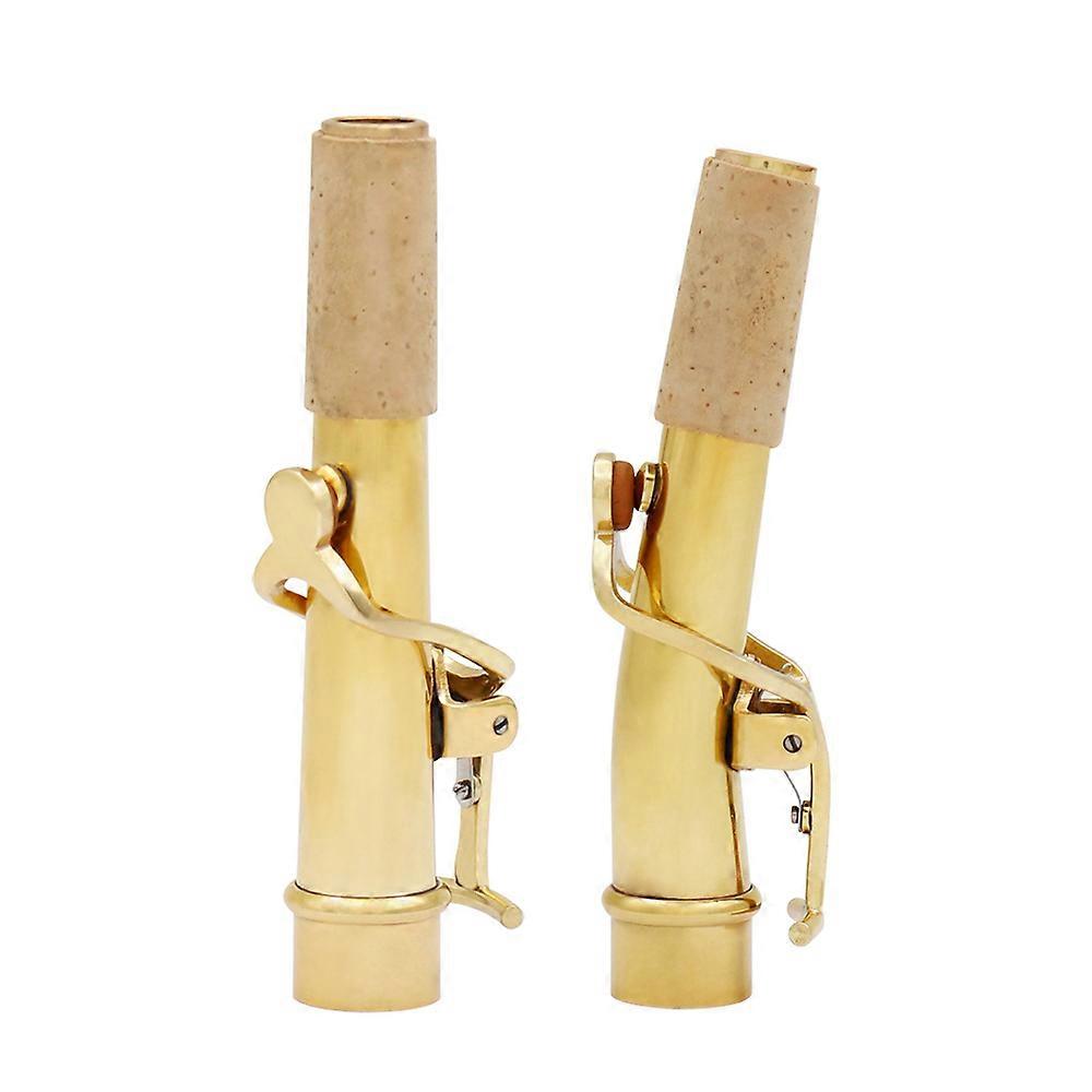 Tenor Soprano B-flat Saxophone Sax Bend & Straight Neck Kit Brass Material 16.8mm with Cleaning Cloth Saxophone Accessory