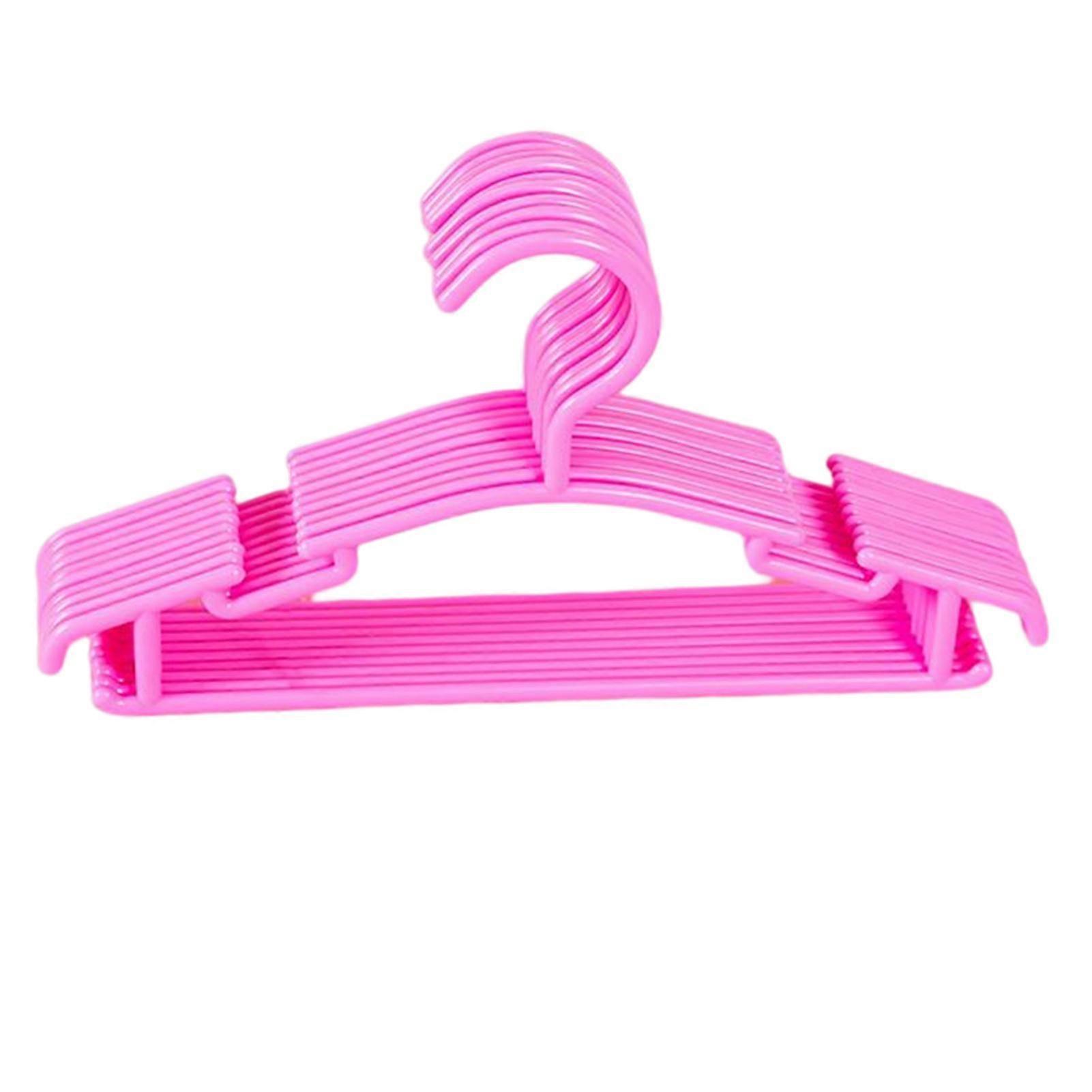 10PCS Plastic Thickened Coat Rack Children\'s Non-Silp Drying Rack Baby Colored Clothes Hanger