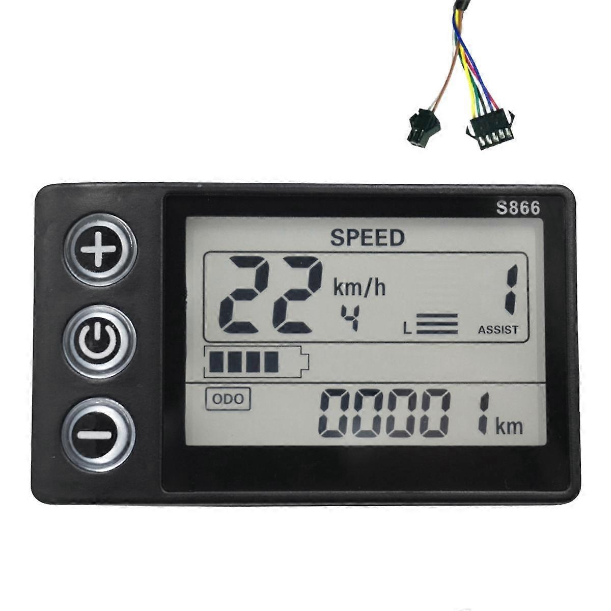 24V-60V S866 Controller Panel Dashboard Waterproof Electric Bike LCD Display for Electric E-Bike Sc