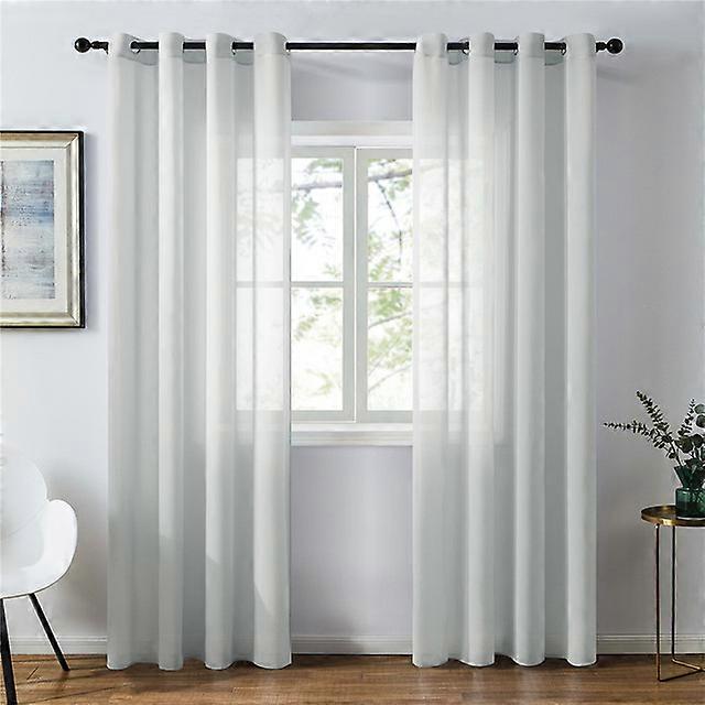 JWL-Solid Chiffon Cortinas Transparentes Para Sala de Estar Quarto